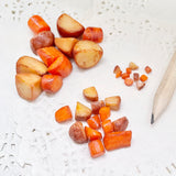 Miniature Roasted POTATOES and CARROTS, 12 pcs in 1/4, 1/3, 1/6 or 1/12 scale, Dollhouse Food, Doll Props