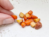 Miniature Roasted POTATOES and CARROTS, 12 pcs in 1/4, 1/3, 1/6 or 1/12 scale, Dollhouse Food, Doll Props